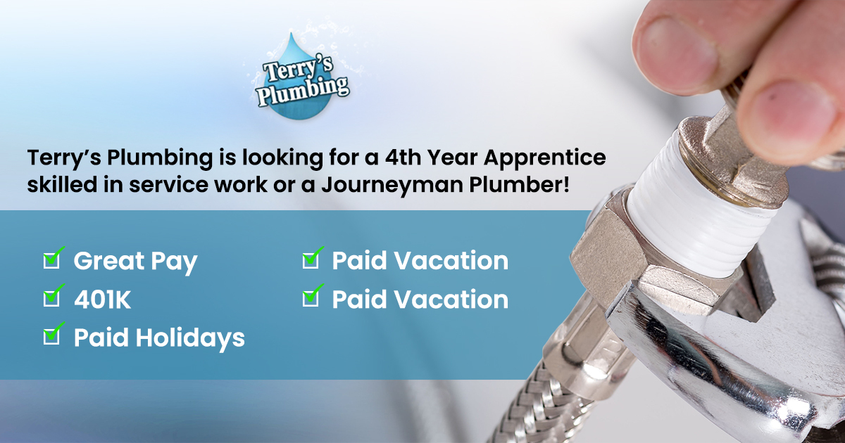 We're Hiring Terry's Plumbing
